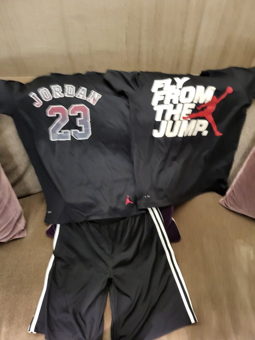 2 Michael Jordan Tops Size L with Adidas Shorts Size M